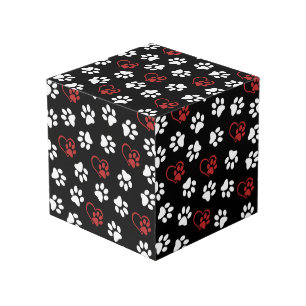 Muster von Pfoten, weißen Pfoten, roten Pfoten, He Würfel