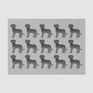 Muster von schwarzen Cartoon-Großpudel-Hunden Seidenpapier