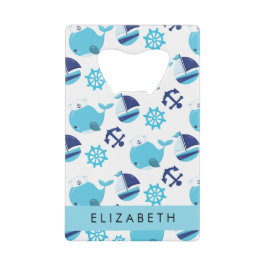 Muster von Walen, Blauen Walen, Ihr Name Geldbeutel Flaschenöffner