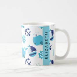 Muster von Walen, Blauen Walen, Ihr Name Kaffeetasse