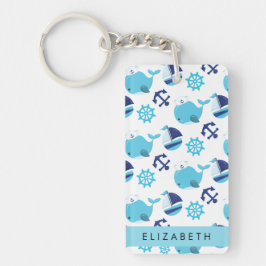 Muster von Walen, Blauen Walen, Ihr Name Schlüsselanhänger