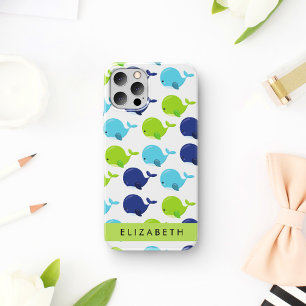 Muster von Walen, Niedlichen Walen, Ihr Name Case-Mate iPhone Hülle