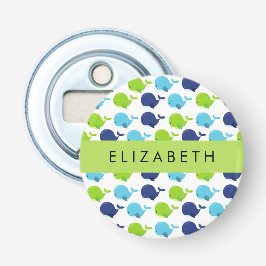 Muster von Walen, Niedlichen Walen, Ihr Name Flaschenöffner