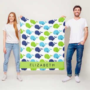 Muster von Walen, Niedlichen Walen, Ihr Name Fleecedecke