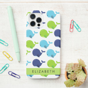 Muster von Walen, Niedlichen Walen, Ihr Name iPhone 12 Pro Hülle