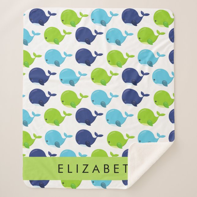 Muster von Walen, Niedlichen Walen, Ihr Name Sherpadecke (Vorderseite)