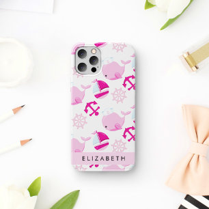 Muster von Walen, rosa Wale, Ihr Name Case-Mate iPhone Hülle