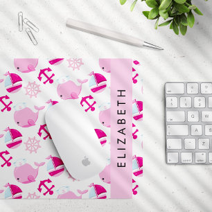 Muster von Walen, rosa Wale, Ihr Name Mousepad