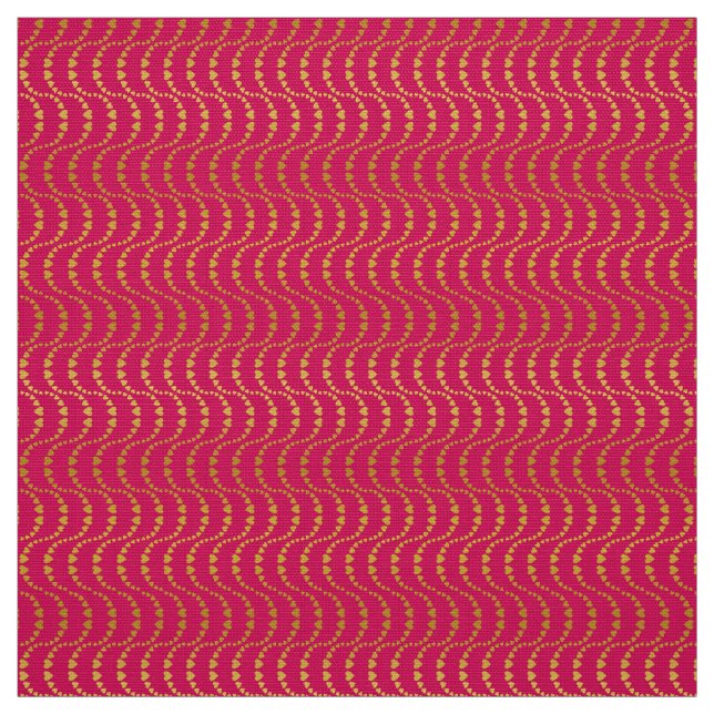 Muster von Wavy Hearts in goldener Farbe Stoff (Muster)