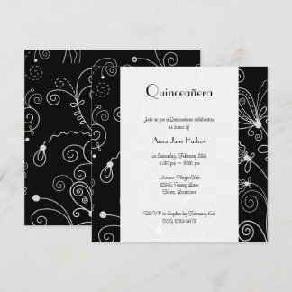 Muster von Wirbel, wirbelloses Muster, Quinceanera Einladung