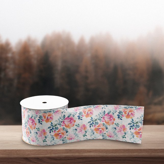 Muster Wasserfarbene Blume Elegantes Blumenmuster Satinband (Von Creator hochgeladen)