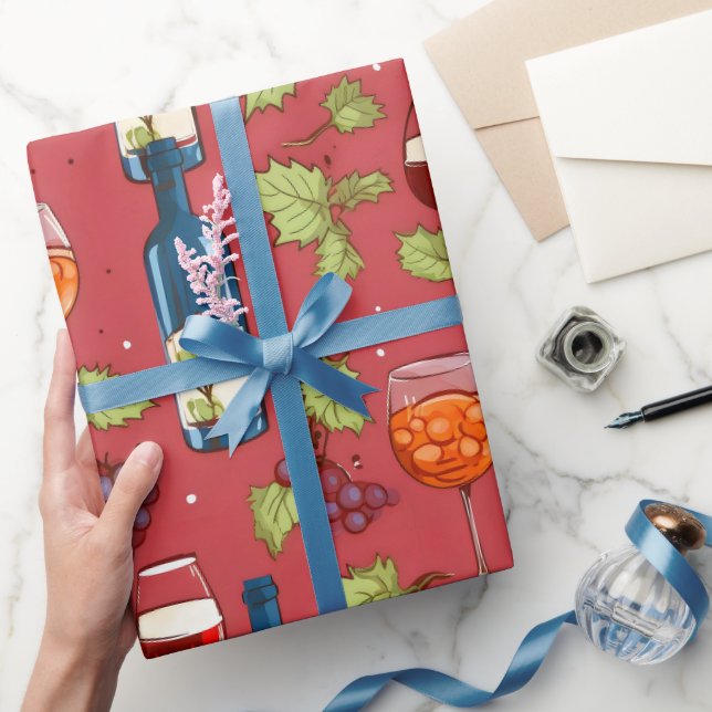 Muster Wein und Trauben Geschenkpapier (Schenken)