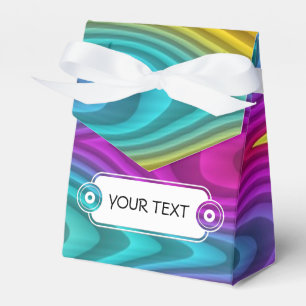 Muster - Wellen - Neonfarben + Text Geschenkschachtel