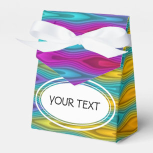 Muster - Wellenstreifen - Neonfarben + Text Geschenkschachtel