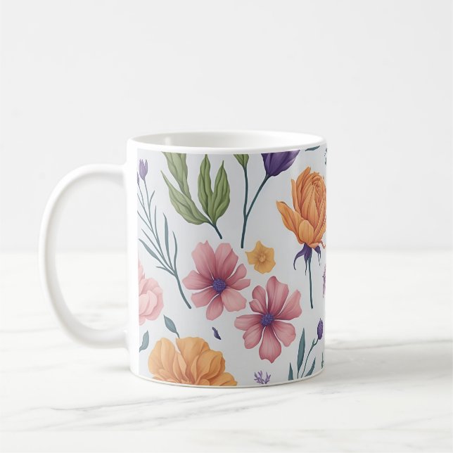 Muster wild lebender Blume Kaffeetasse (Links)