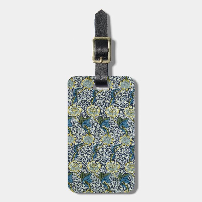 Muster William Morriss Kennet (blau) Gepäckanhänger (Vorderseite vertikal)