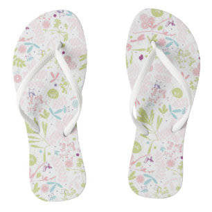 Musteranzeigen mit Blumen Flip Flops