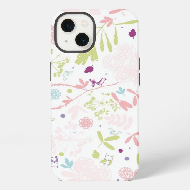 Musteranzeigen mit Blumen iPhone Hülle (Rückseite)