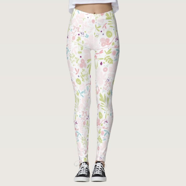 Musteranzeigen mit Blumen Leggings (Vorderseite)