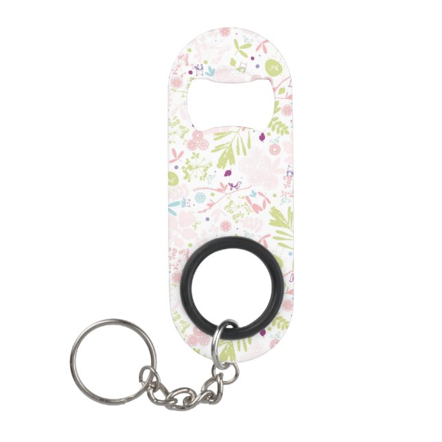 Musteranzeigen mit Blumen Mini Flaschenöffner (Vorderseite)