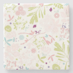 Musteranzeigen mit Blumen Steinuntersetzer