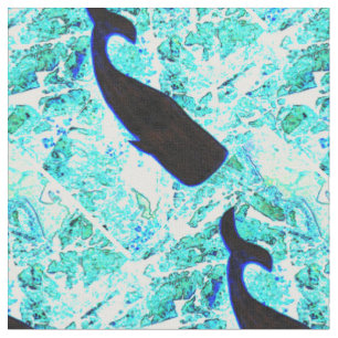 Musterblau der schwarzen Wale Stoff