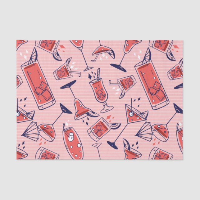 Mustercocktail und Getränke für Party Seidenpapier (Vorderseite)