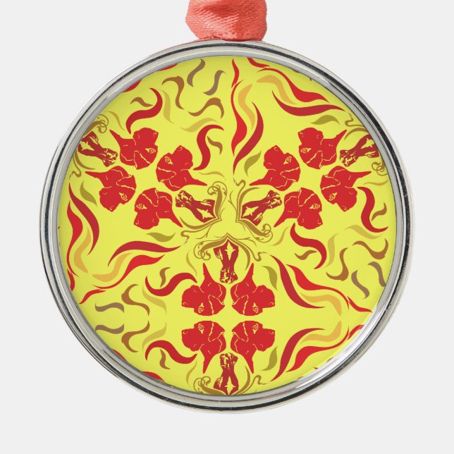 Musterdoggen Ornament Aus Metall (Vorne)