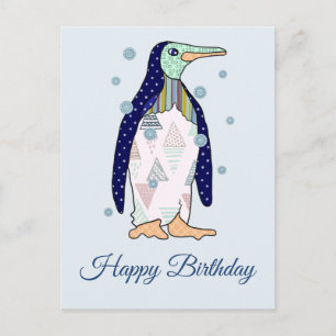 Musteringuin Geburtstag Postkarte