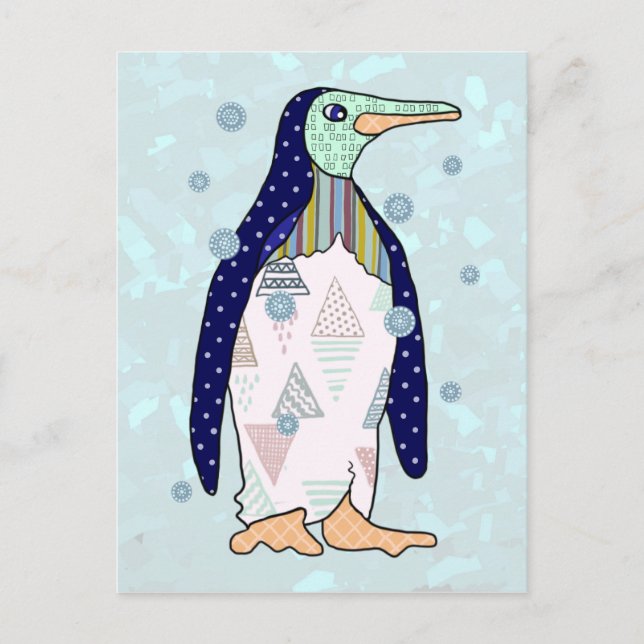 Musteringuin Postkarte (Vorderseite)