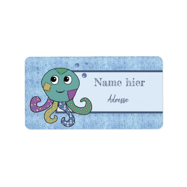 Musteroktopus Adressaufkleber (Vorne)