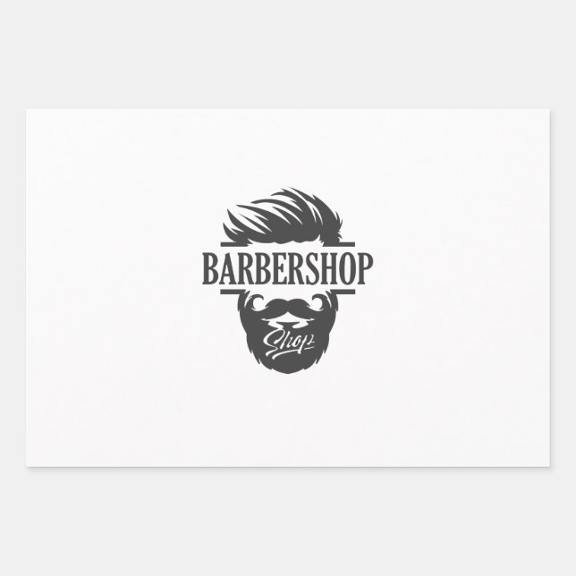 Musterpapier für Barber Shop-Muster Geschenkpapier Set (Vorderseite 3)