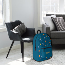 Musterraum lavendel orange ozean blau name bedruckter rucksack