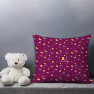 Musterraum lavendel orange rot burgunder Buchstabe Kissen