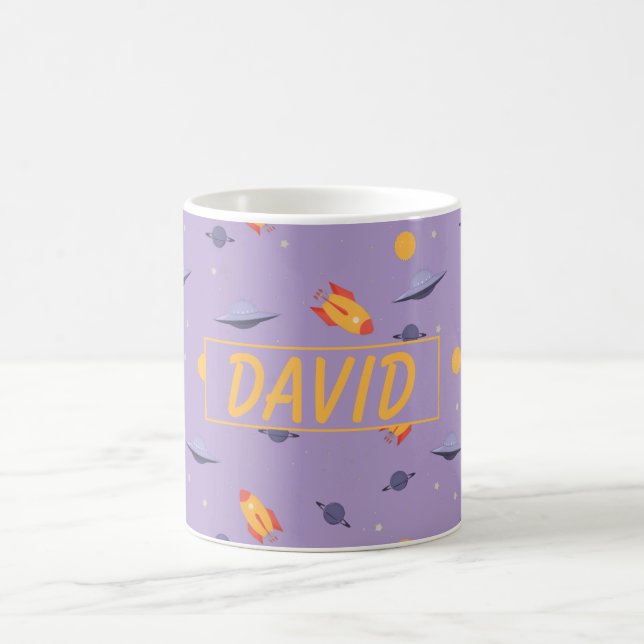 Musterraum orangen lila Name Kaffeetasse (Mittel)