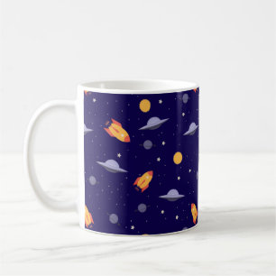 Musterraum ufo orange blau kaffeetasse
