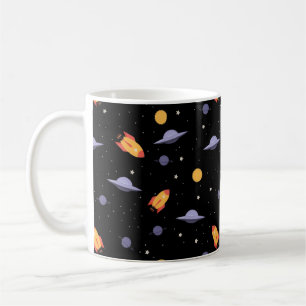 Musterraum ufo orange schwarz kaffeetasse