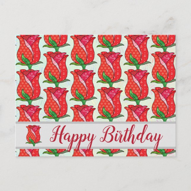 Musterrose Postkarte (Vorderseite)