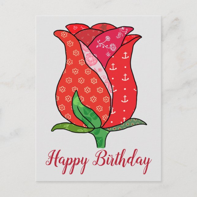 Musterrose Postkarte (Vorderseite)