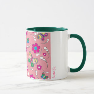Musterschmetterlingsrosa Tasse