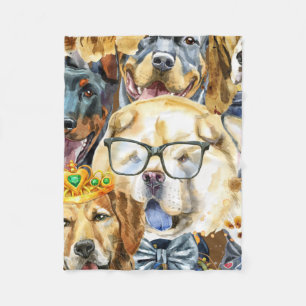 Mustertiere Hunde Tierliebhaber Fleecedecke