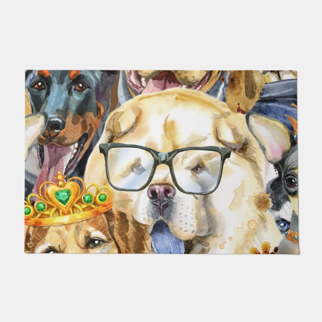 Mustertiere Hunde Tierliebhaber Fußmatte (Vorderseite)
