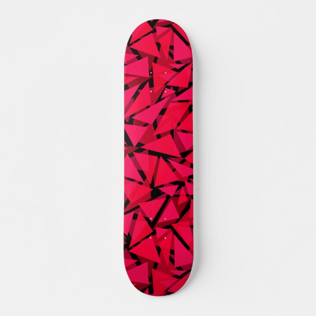 Mustertuch hell rot, geometrisch, abstrakt skateboard (Vorne)