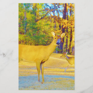 Musturd Colored Deer mit hellblau Briefpapier