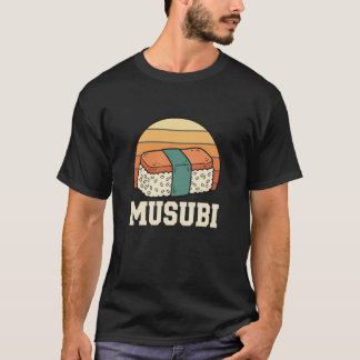 Musubi Hawaiian Musubi Retro Sonnenuntergang Sushi T-Shirt