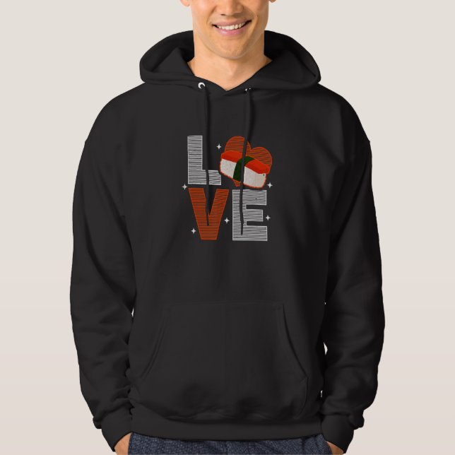 Musubi Liebe Sushi Koch Hawaiianisches japanisches Hoodie (Vorderseite)