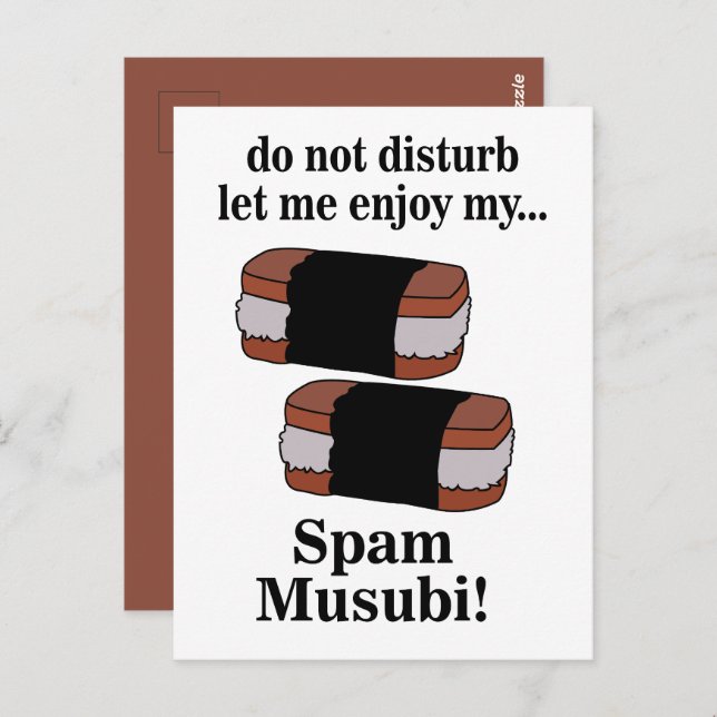 Musubi Ließ mir Spaß meine Spam Musubi Postkarte (Vorne/Hinten)