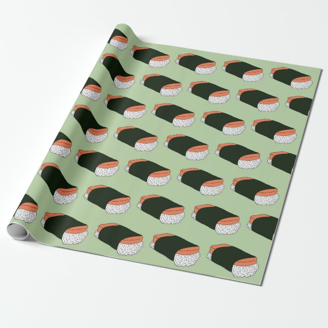 Musubi Sushi Hawaiian Food Pattern Geschenkpapier (Ungerollt)