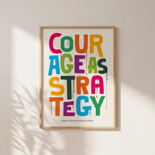 Mut als Strategie - Typografie Druck   Wandkunst Poster