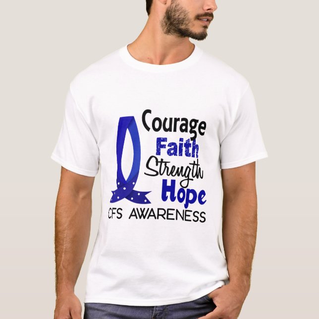 Mut-Glauben-Stärken-Hoffnung CFS- T-Shirt (Vorderseite)